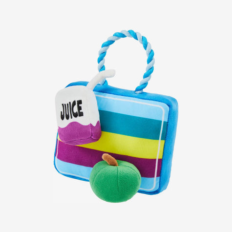 Apple Plush with Rope Squeaky Toy